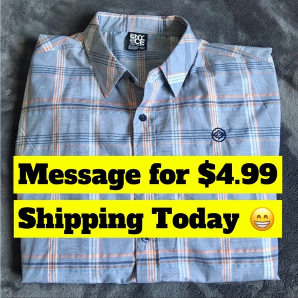 Enyce Men’s plaid button-down top - Picture 3 of 3